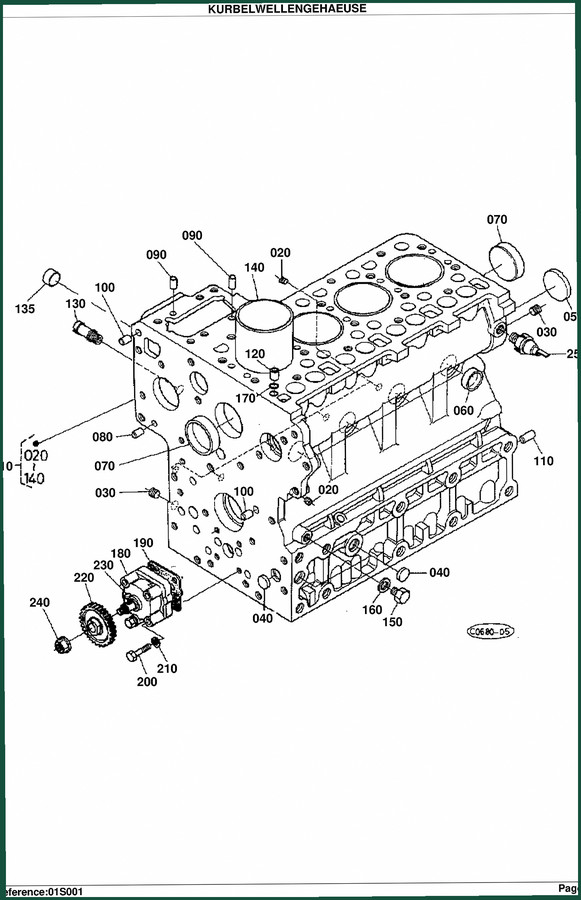 Kubota 01S001, 01S002 Parts Catalog – 273 Pages OEM Parts Breakdown