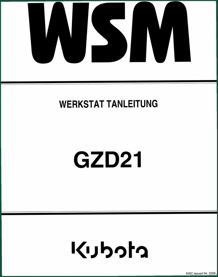 Kubota GZD21 2006 Workshop Manual – Factory Specs & Repairs