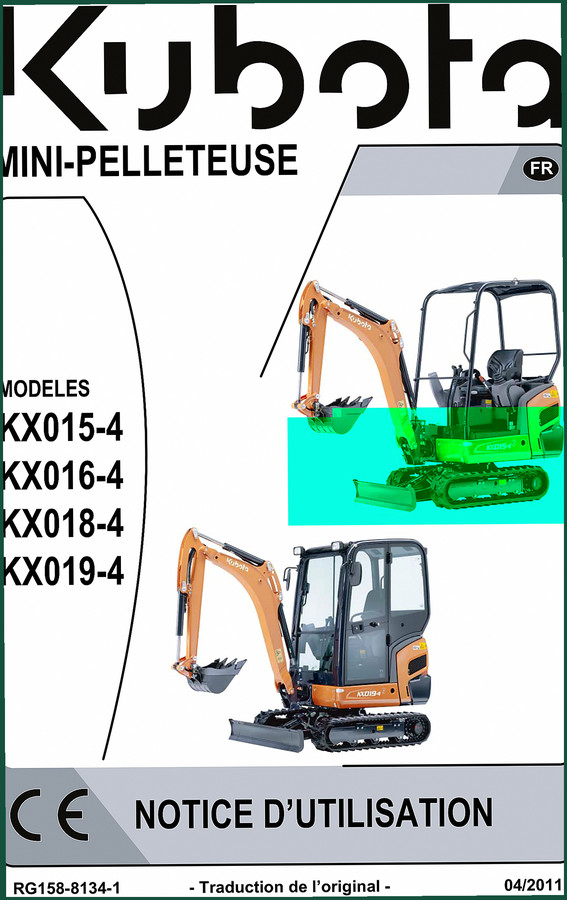 Kubota KX018-4, KX016-4, KX015-4, KX019-4 2011 User Manual