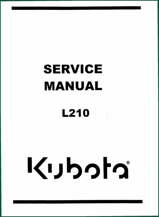 Kubota L210, Z 1100-A Service Manual – 124 Pages OEM Specs