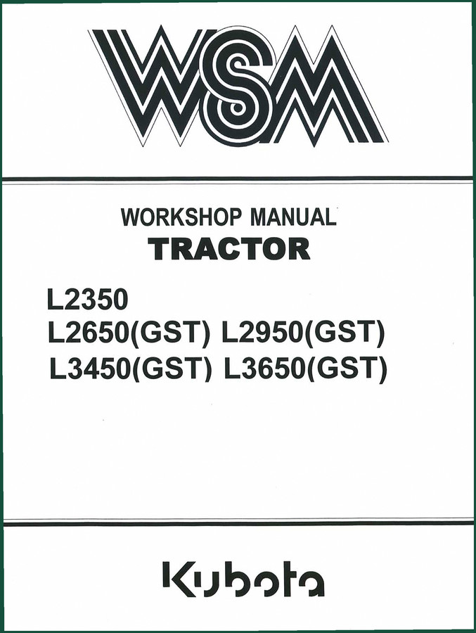 Kubota L2350-L3650 1991 Workshop Manual – OEM Factory Specs