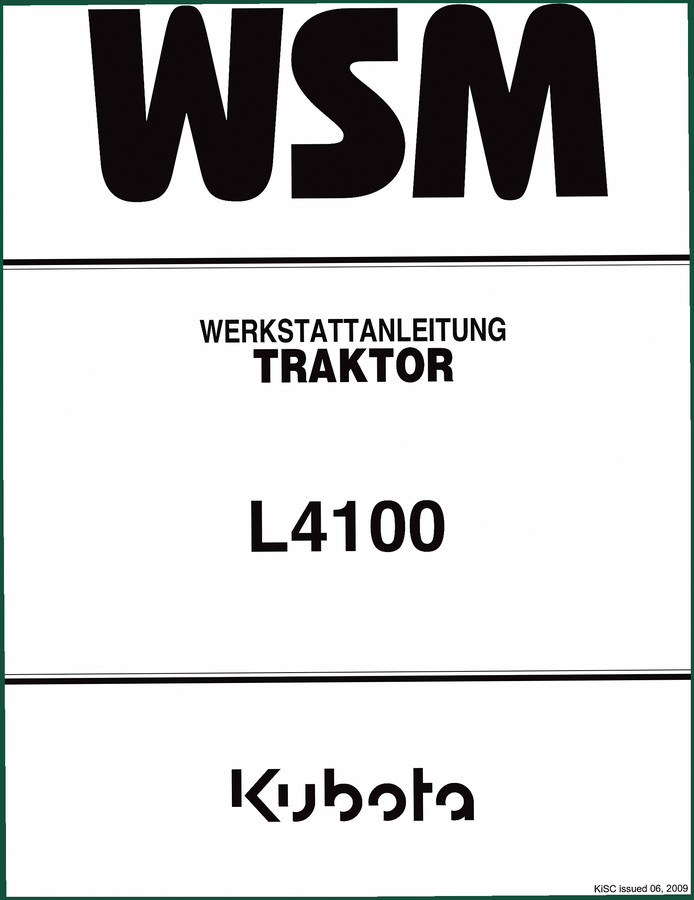 Kubota L4100 2009 Workshop Manual – OEM Service Data