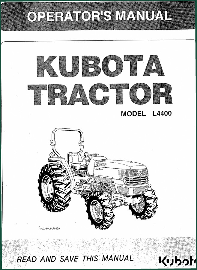 Kubota L4400 Operators Manual – 92 Pages of Factory Specs for Pre-Operation, Cold Weather Starting, and Instrument Controls