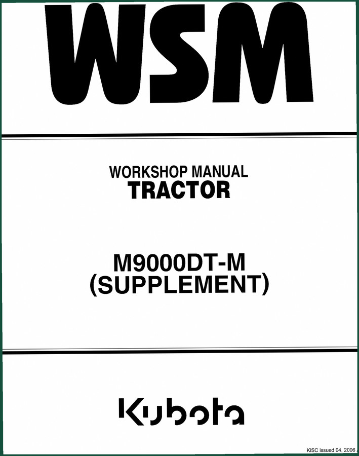 Kubota M8200, M9000, M6800, M6800S, M9000DT-M 2001 Workshop Manual – Factory Service Data