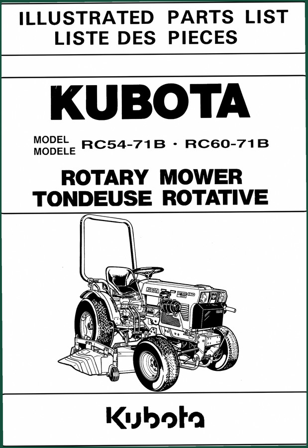 Kubota RC54-71B & RC60-71B Parts Catalog – 30 Pages OEM Illustrated Parts List