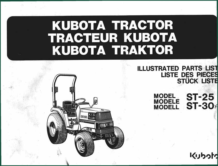 Kubota ST-25, ST-30 Parts Catalog – 65-Page OEM Parts Breakdown