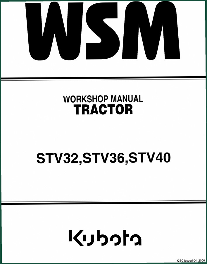 Kubota STV32, STV36, STV40 2006 Technical Manual – Flat-Rate Schedule