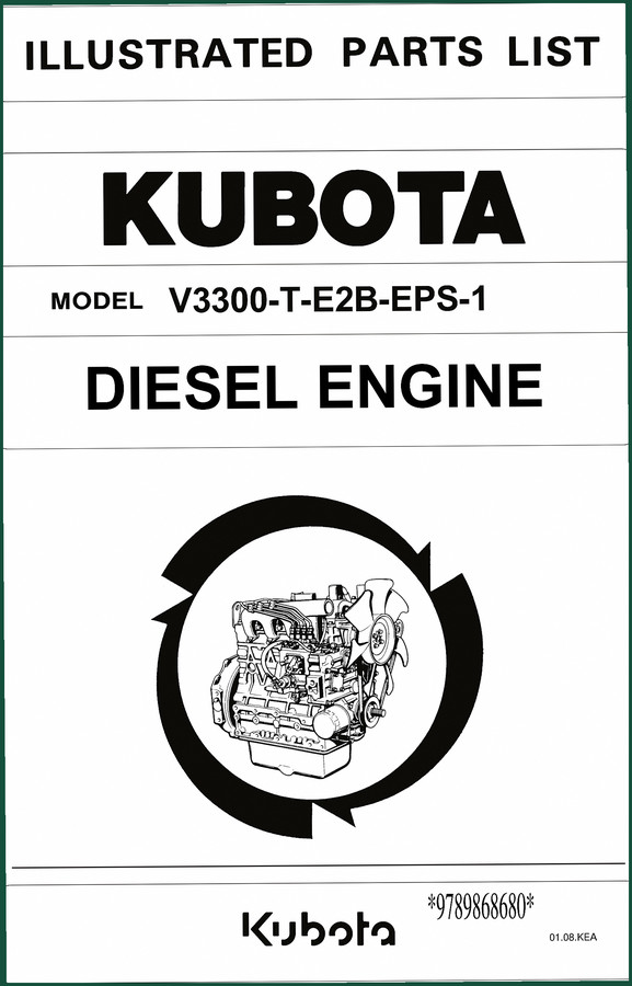 Kubota V3300-T-E2B-EPS-1 Parts Catalog – 53 Pages of Factory Exploded-View Diagrams