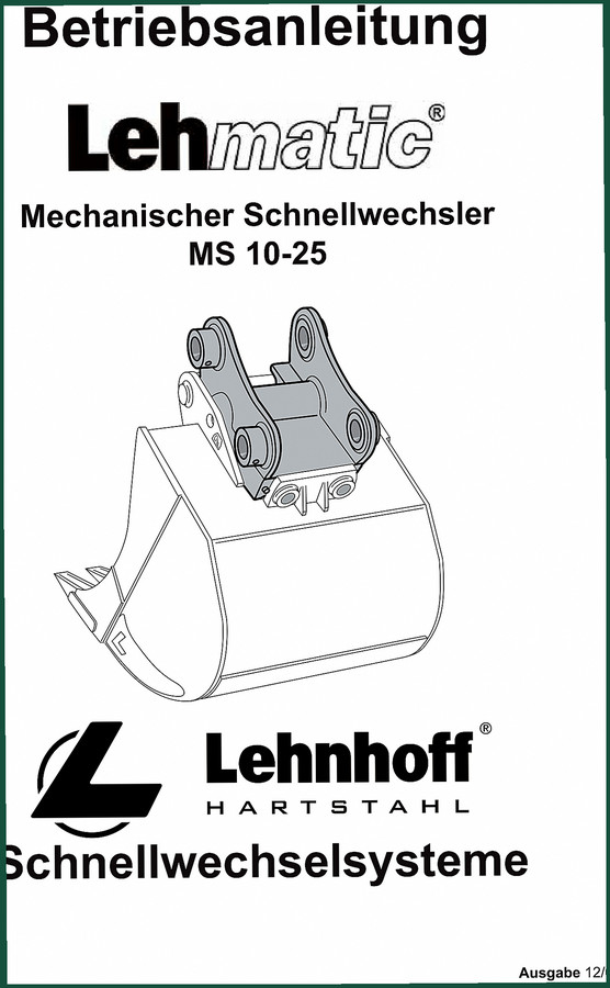 Lehnhoff MS 10-25 2009 Operators Manual – OEM Safety & Maintenance