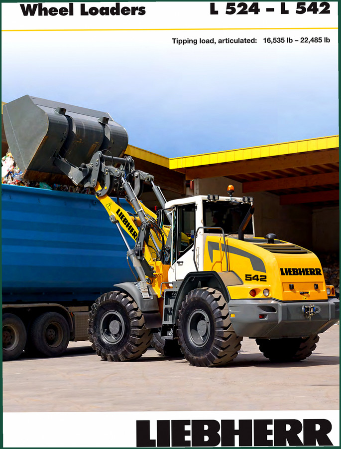 Liebherr L 538, L 542, L 524, L 528 Technical Manual – 26 Pages Factory Specs