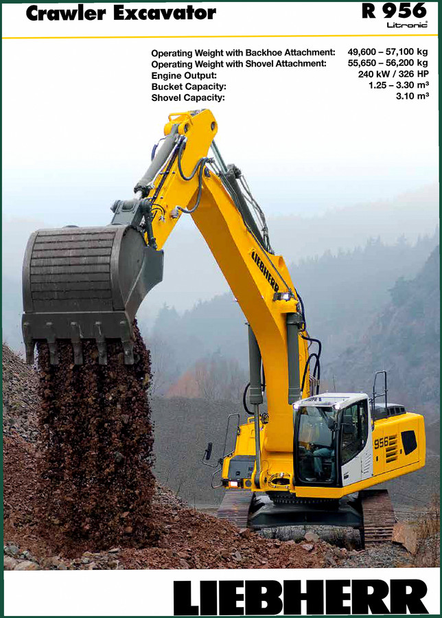 Liebherr R 956 2013 Technical Manual – Factory Excavator Specs & Emissions