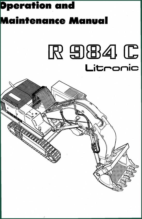 Liebherr R984 C 2008 Service Manual – Factory Specs for Excavator Maintenance