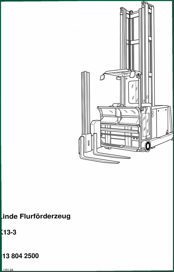 Linde K13-3 2004 User Manual – Factory Specs for Forklift Operators