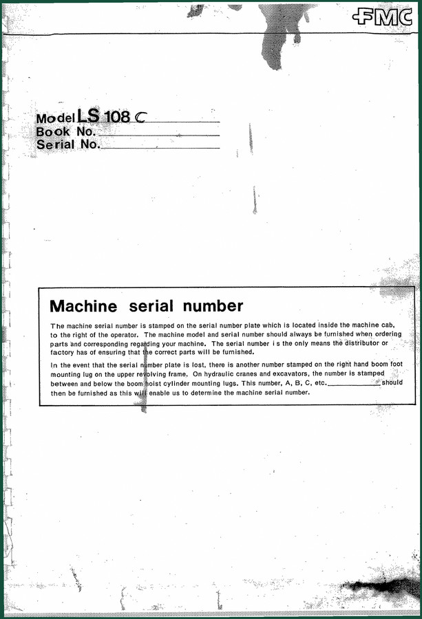 Link-belt Speeder LS 108 C Parts Catalog – 116 Pages of OEM Part Numbers