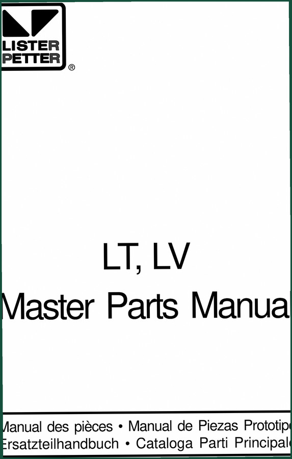 Lister-petter LT1, LV1 2000 Parts Catalog – 126 Pages OEM Parts Data