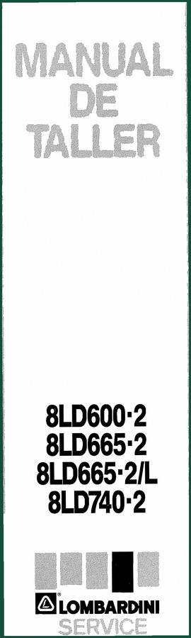 Lombardini 8LD600-2, 8LD665-2, 8LD740-2 1988 Workshop Manual