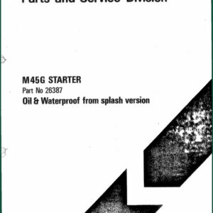 Lucas Electrical M45G 1977 Service Manual – OEM 24V Starter Specs