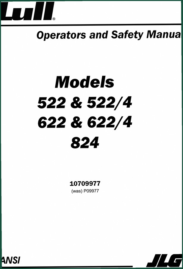 Lull 522 1998 Parts Catalog – OEM Parts Identification Manual