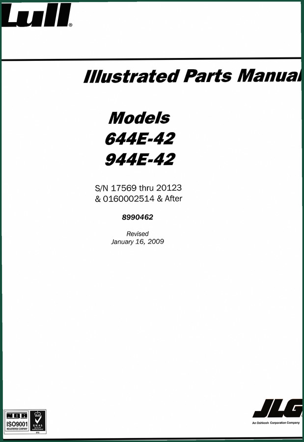 Lull 944E-42, 644E-42 2009 Parts Catalog – OEM Index