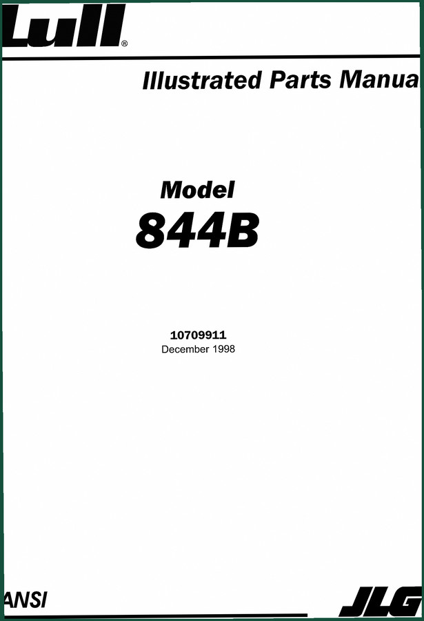 Lull 844B 1998 Parts Catalog – OEM Parts Manual 294 Pages
