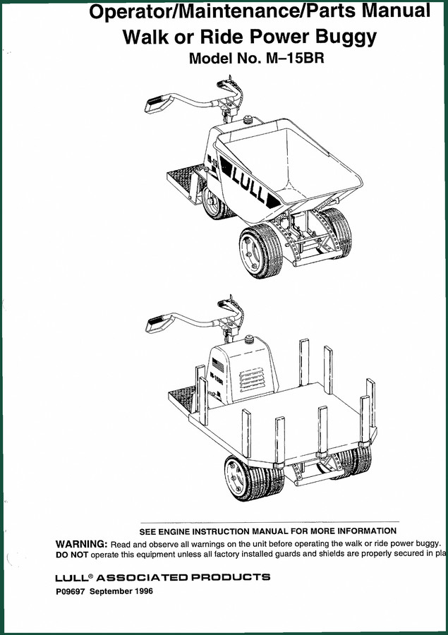 Lull M-15BR 1996 Parts Catalog – OEM Parts Identification for Walk/Ride Power Buggy