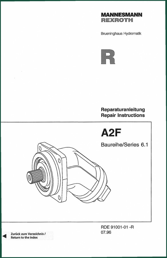 Mannesmann Rexroth A2F 1996 Repair Manual – Factory Specs