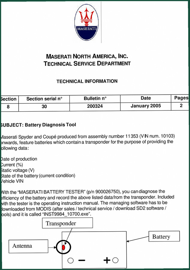 Maserati Spyder, Coupe 2005 Technical Manual – Factory Specs