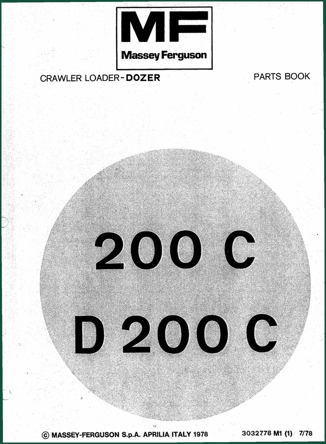 Massey Ferguson 200 C, D 200 C 1978 Parts Catalog | OEM Parts Index