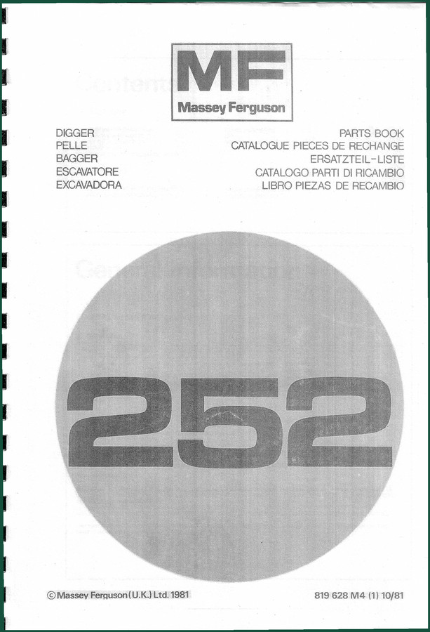 Massey Ferguson 252 1981 Parts Catalog – OEM Factory Specs