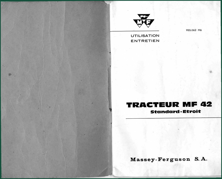 Massey Ferguson MF 42 Operators Manual – Factory Specs for Agricultural Tractor