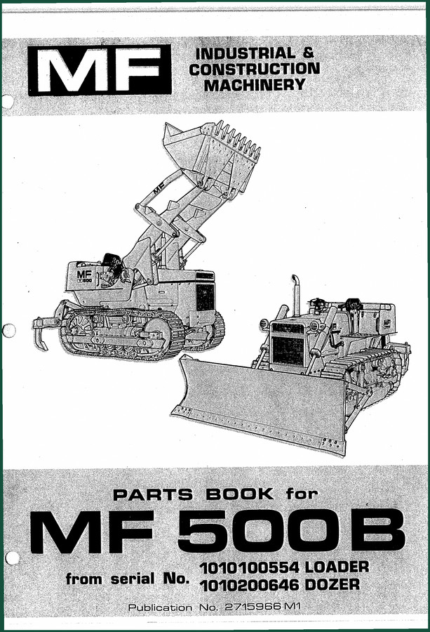 Massey-ferguson MF 500 B 1973 Parts Catalog – Factory Parts Index
