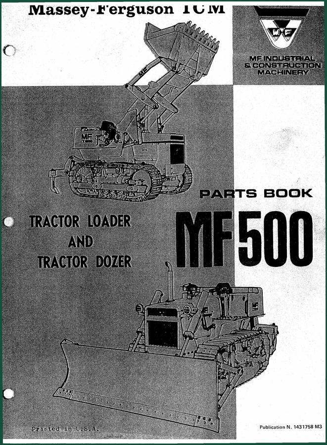 Massey-ferguson MF500 1977 Parts Catalog – 517 Pages OEM Factory Specs