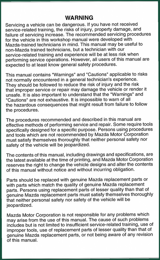 Mazda FW6A-EL 2012 Workshop Manual – Factory Transaxle Service Documentation