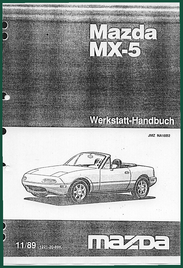 Mazda MX-5 1989 Workshop Manual – OEM Factory Service Document