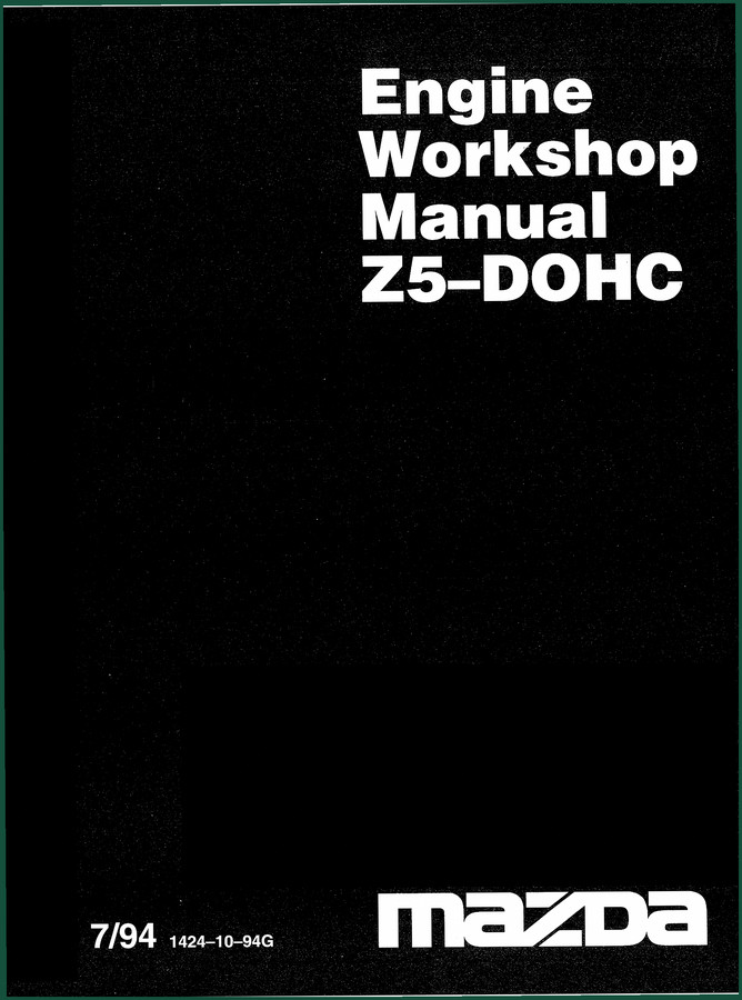 Mazda Z5 1994 Workshop Manual – OEM Service Document for DOHC Engine