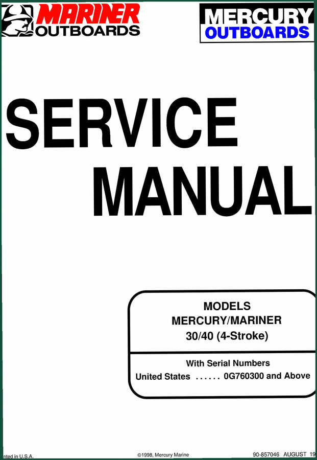 Mercury 30, 40 1998 Service Manual – 597 Pages of Factory Specs