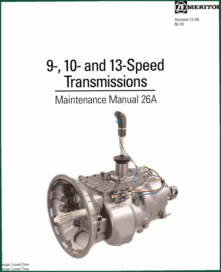 Meritor Wabco 9-Speed, 10-Speed, 13-Speed Transmission 1998 Service Manual