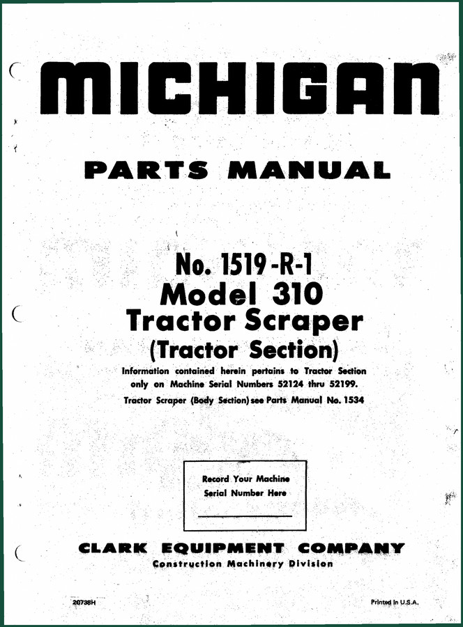 Michigan 310 Parts Catalog – 156 Pages of OEM Exploded Views & Part Numbers