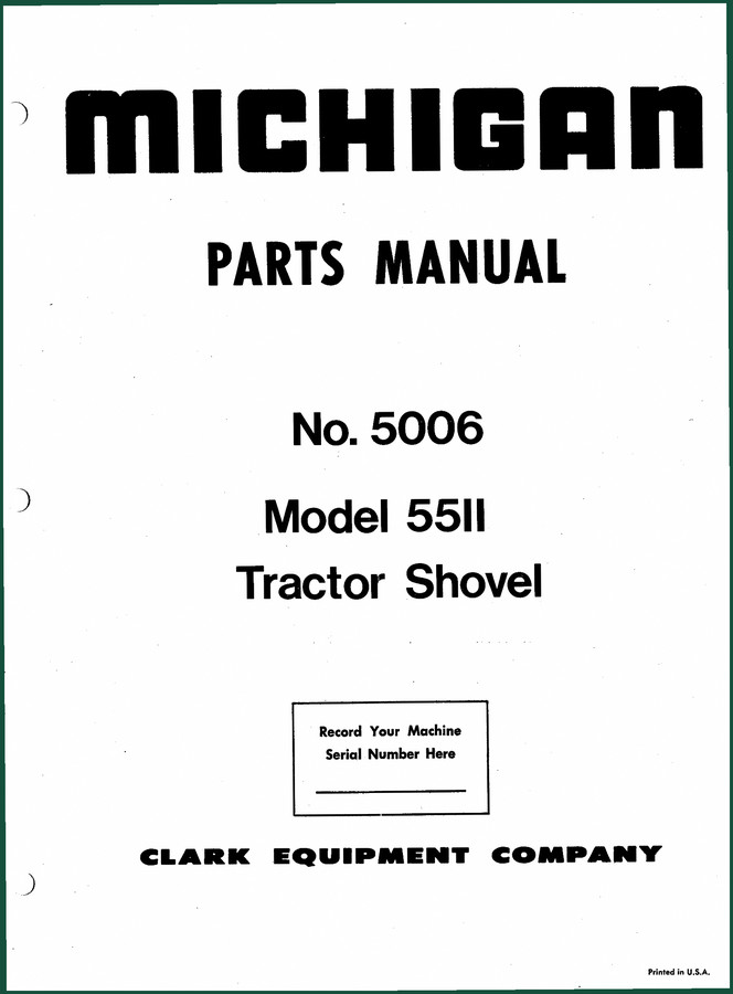 Michigan 55II Parts Catalog – 98-Page OEM Parts Manual