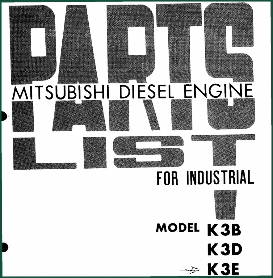 Mitsubishi K3B, K3D, K3E Parts Catalog – OEM Spec Parts Identification
