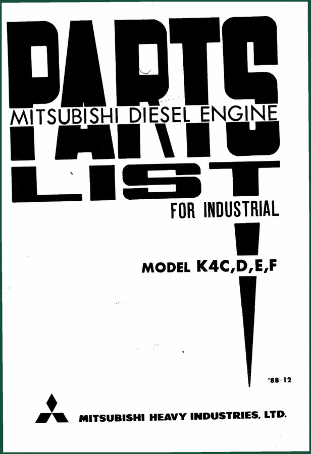Mitsubishi K4C, K4D, K4E, K4F 1988 Parts Catalog OEM