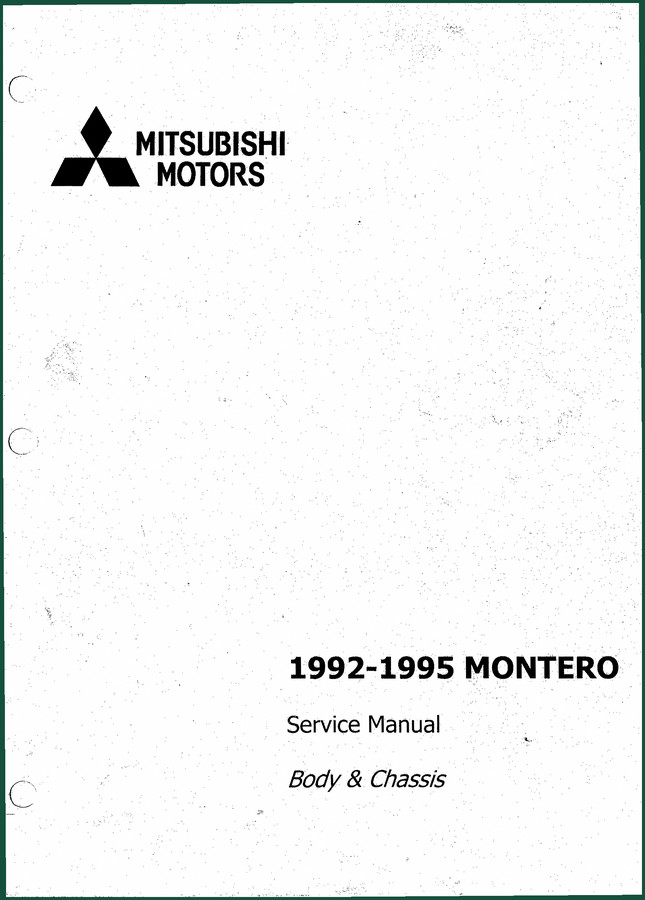 Mitsubishi Motors Montero 1994 Service Manual – Electrical Wiring & Diagnostics