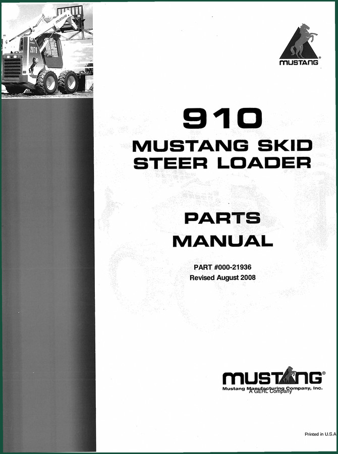 Mustang 910 2008 Parts Catalog – OEM Part Numbers & Exploded Views