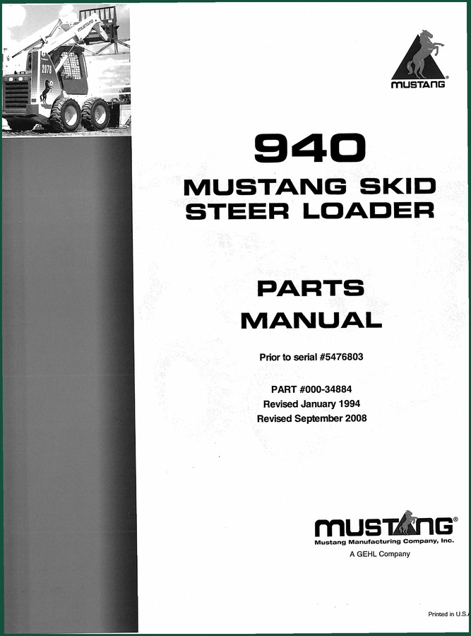 Mustang 940 1994 Parts Catalog – OEM Exploded Views & Part Numbers