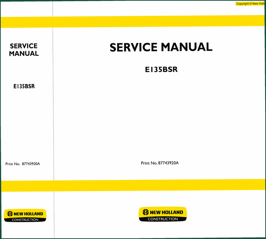 New Holland E135BSR 2008 Repair Manual – OEM Factory Service Document