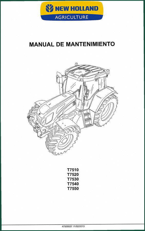 New Holland T7510-T7550 2013 Service Manual – 1856 Pages OEM