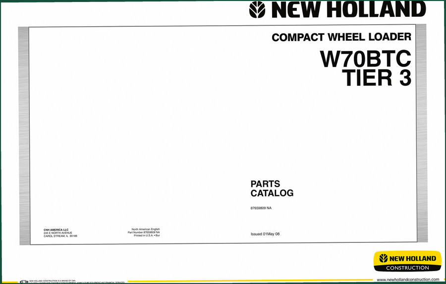 New Holland W70BTC 2008 Parts Catalog – OEM 625-Page Document