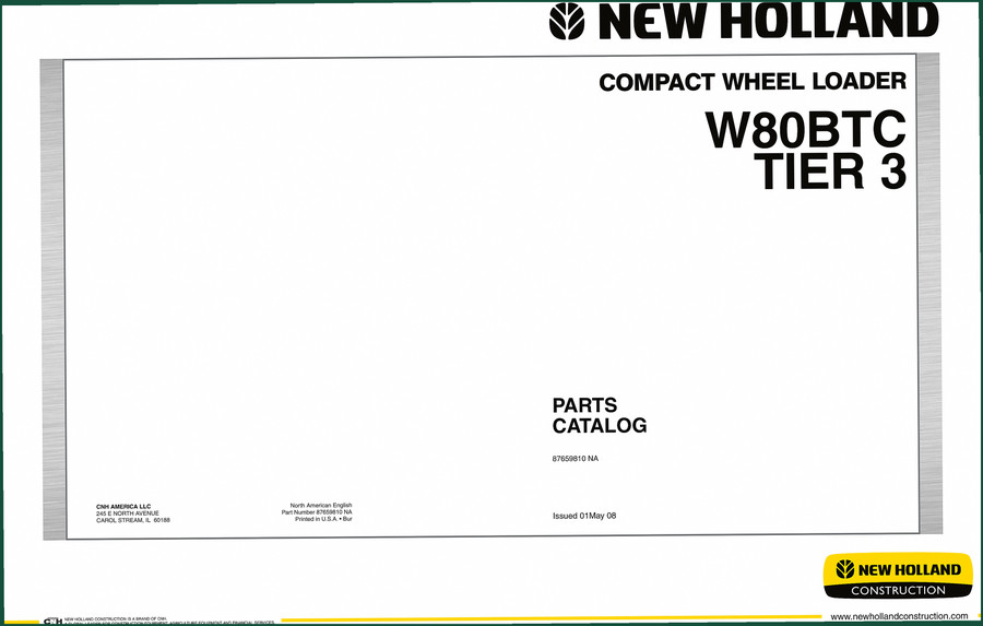 New Holland W80BTC 2008 Parts Catalog – OEM Part Numbers