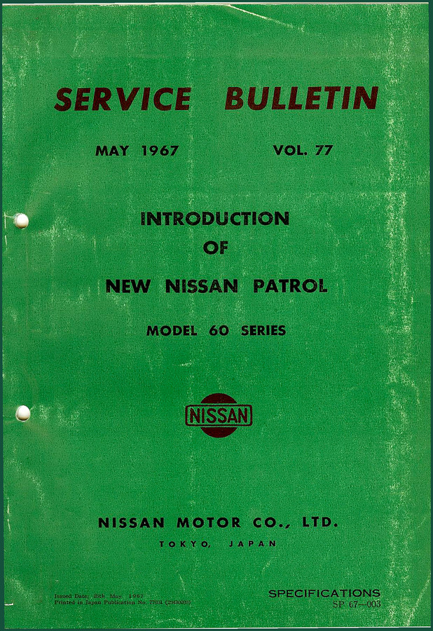 Nissan 60 1967 Service Manual – 25 Pages, Factory Specs