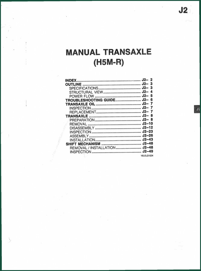Nissan H5M-R Service Manual – Factory Specs for Manual Transaxle